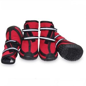 Waterproof Winter Dog Shoes w/Nonslip Rubber Soles & Reflective Straps